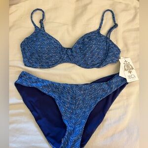 New with tags - blue sparkle bikini - size Large